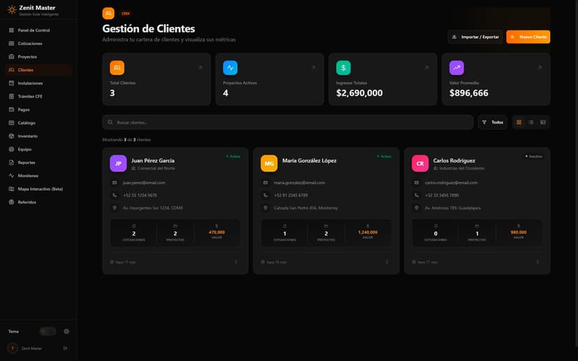CRM de Clientes
