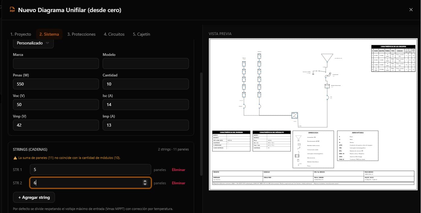 Diagrama unifilar (SLD) generado conforme a NMX-J-136-ANCE y NOM-001, listo para CFE